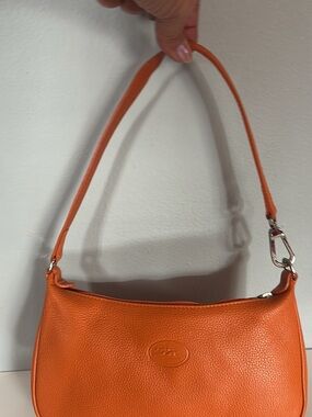 Longchamp Orange Leather Shoulder Bag